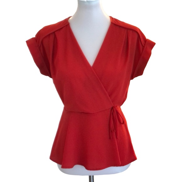 Monteau Tops - Monteau red wrap top